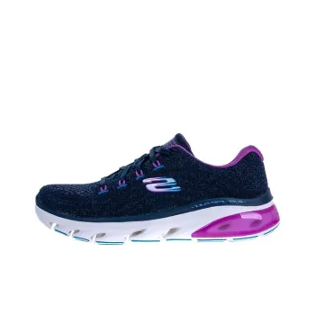Skechers GLIDE-STEP FLEX AIR Durable Breathable Low-Top Running Shoes Women's Black Purple