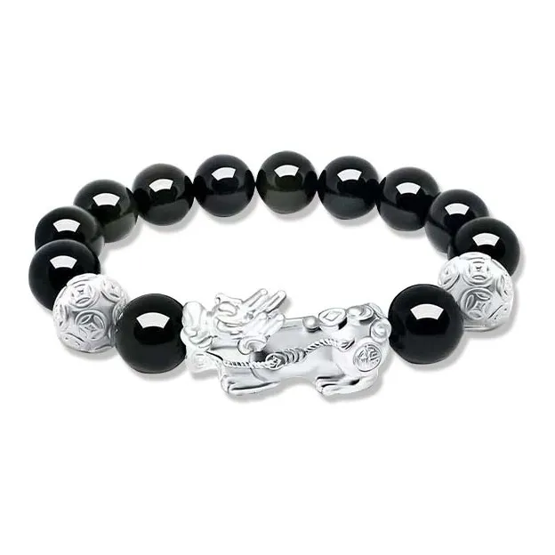 Jingleo Obsidian Jade Bracelets Unisex-1