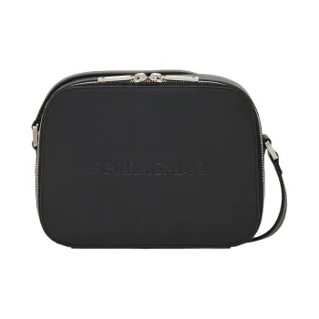 FERRAGAMO Matte Calfskin Camera Bag Shoulder Bag Crossbody Bag Men's Black