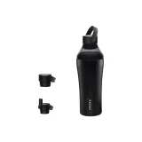 Luxury Style Black 16oz (Sealed Turn Lock Cap+Extendable Lid)