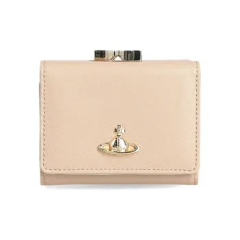 Vivienne Westwood SaffianoVictoria Leather Wallet Unisex Beige