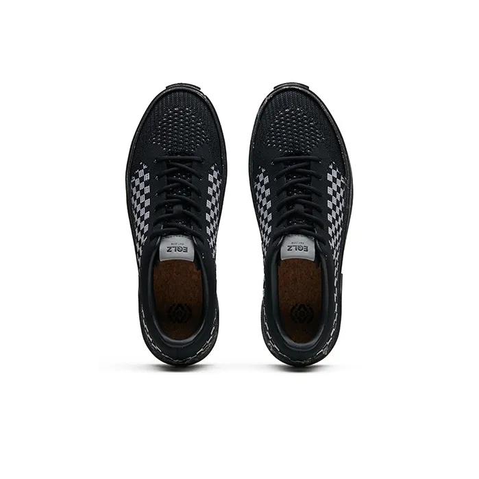 EQLZ EQUALIZER Fault GhostKnit Low Top Skateboard Shoes Unisex Rush Black Checkerboard-3