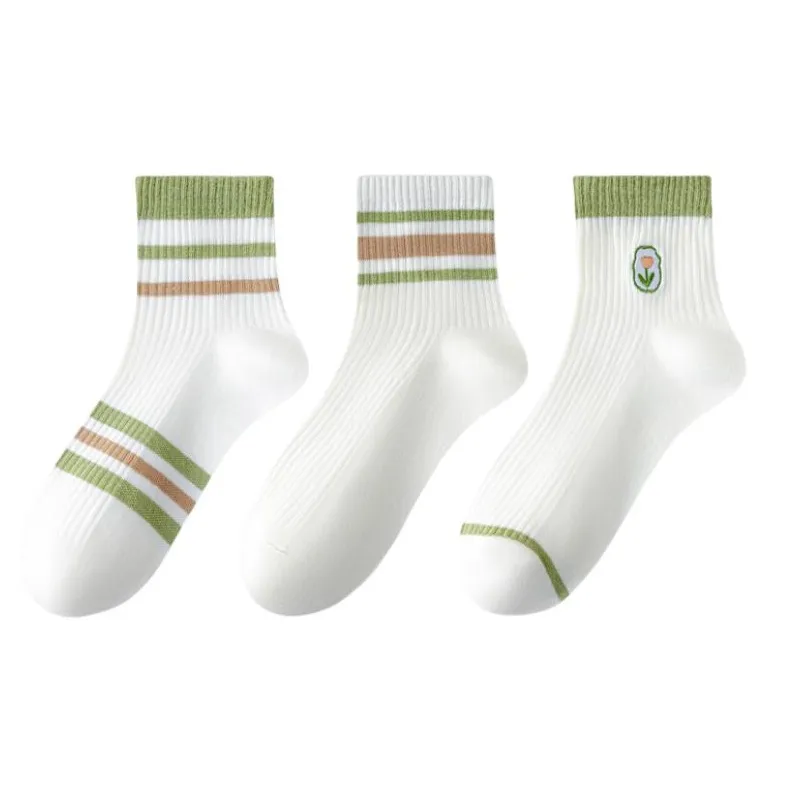 MIIOW Mid Calf Socks Women's 3 Pack-3