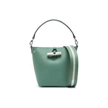 LONGCHAMP Roseau Calfskin Bucket Bag Handbag Shoulder Bag Crossbody Bag Extra Small Women's Sage Green