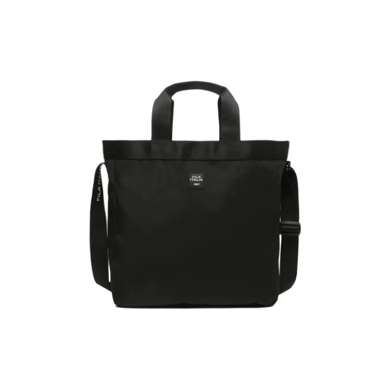 FILA Polyester Tote Bag Shopping Bag Shoulder Bag Crossbody Bag Handbag Unisex Black-0