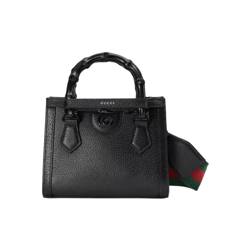GUCCI Diana Leather Tote Bag, Shopping Bag, Shoulder Bag, Crossbody Bag, Handbag Mini Women's Black
