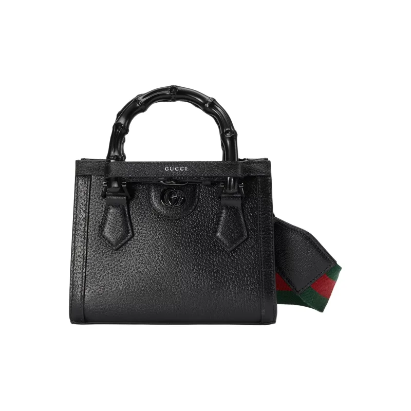 GUCCI Diana Leather Tote Bag, Shopping Bag, Shoulder Bag, Crossbody Bag, Handbag Mini Women's Black-0