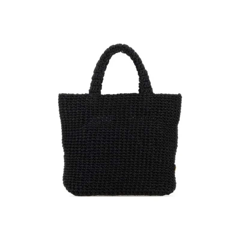 PRADA Raffia Handbag Women's Black-2
