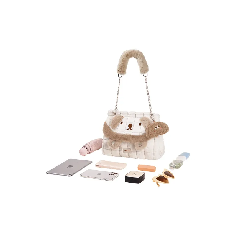 Miffy Plush Shoulder Bag Tote Bag Shopping Bag Handbag Shoulder Bag Regular Women's Ecru/Khaki-4