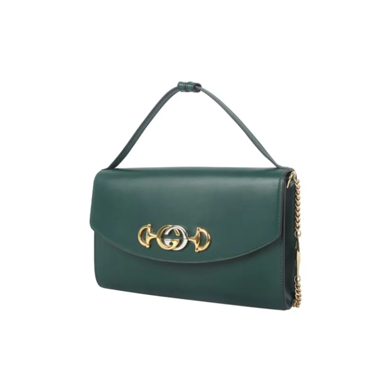 GUCCI Zumi Leather Portable Crossbody Bag Shoulder Bag Women's Green-1