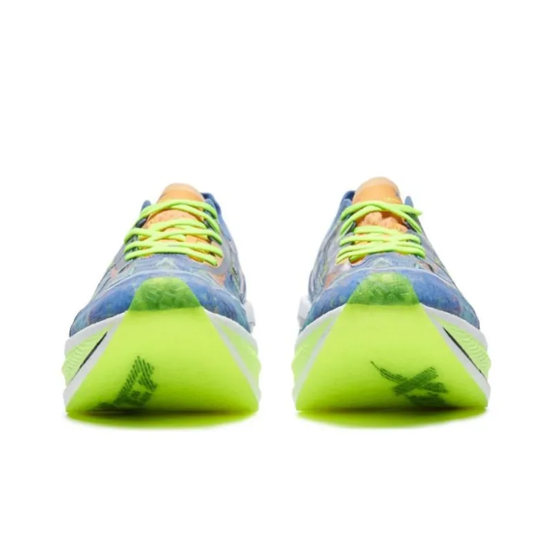 XTEP 160X 3.0 Pro Cushioning Anti Slip And Wear Resistant Low Top Running Shoes Men's Blue Green Orange-3
