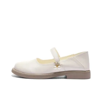 Warrior Block Heel Mary Jane Shoes Women's Beige