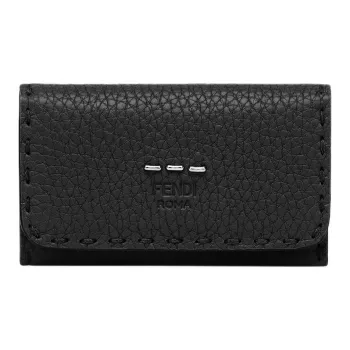 FENDI Leather Key Pouch Men's Black