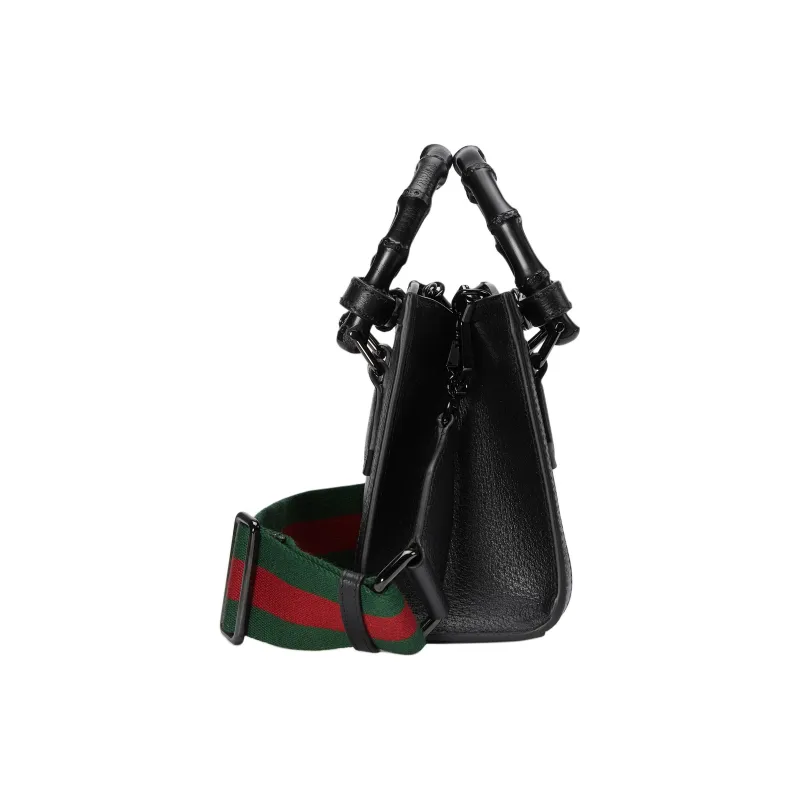 GUCCI Diana Leather Tote Bag, Shopping Bag, Shoulder Bag, Crossbody Bag, Handbag Mini Women's Black-4