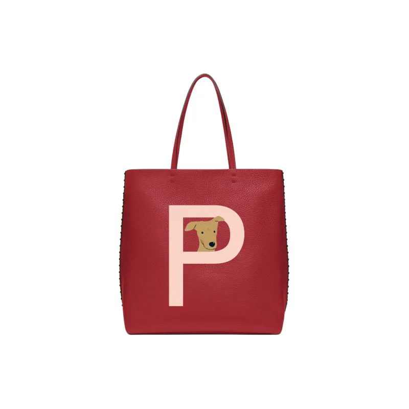 Valentino GARAVANI ROCKSTUD Grained Calfskin Tote Bag Shopping Bag Handbag Shoulder Bags Women's Red & Pink-0