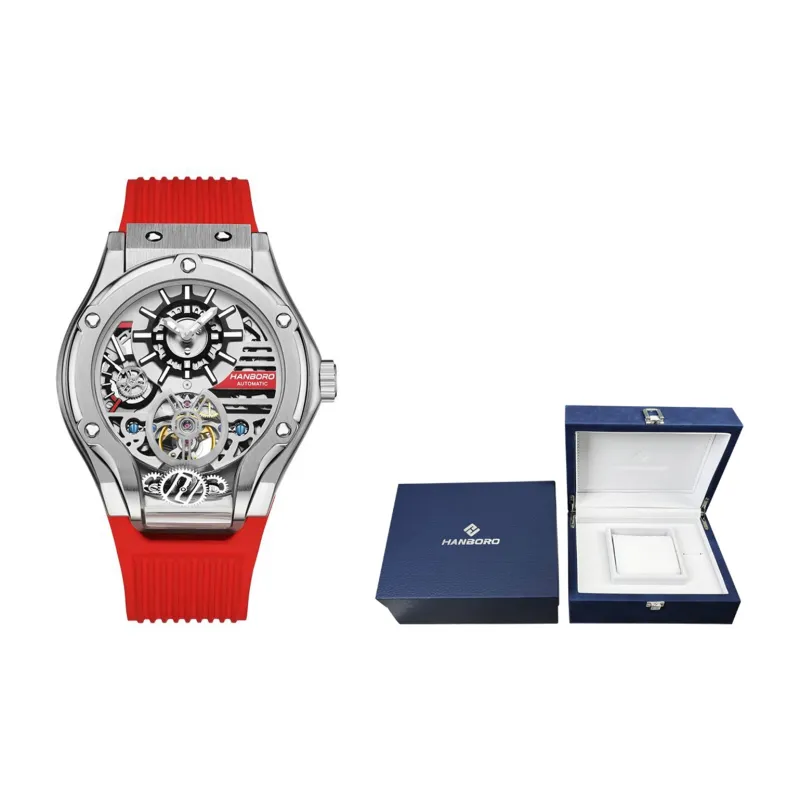 HANBORO Monster Series Automatic Mechanical Movement Watch Men's Watches Cut-Out Dial HBR995-BR-1
