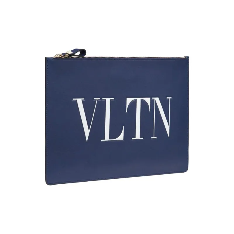 Valentino VLTN Calfskin Clutch Women's Blue-1