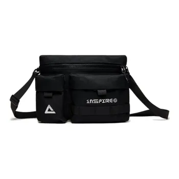 PEAK Fabric Shoulder Bag, Crossbody Bag Regular Unisex Black