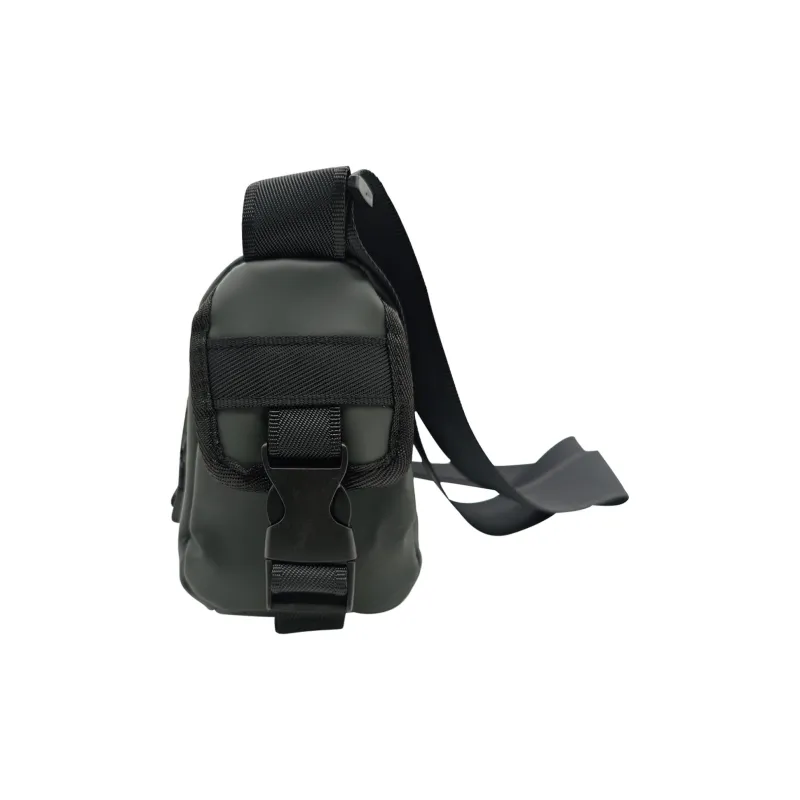 Slazenger Water Resistant Nylon Fanny Pack Sling Bag Shoulder Bag Crossbody Bag Unisex Gray/Black/Green-13