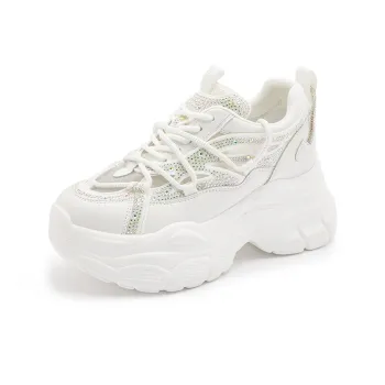 Milan Love Song Cushioning Height Increasing Wear-Resistant Low-Top Chunky Sneakers 8cm Women's
