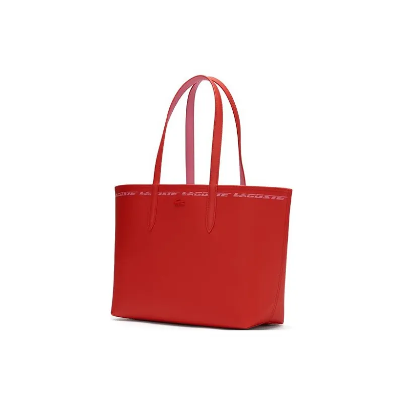 LACOSTE PVC Combo Bag Tote Bag Shopping Bag Handbag Shoulder Bag Large Size Women's Iron Pink-2
