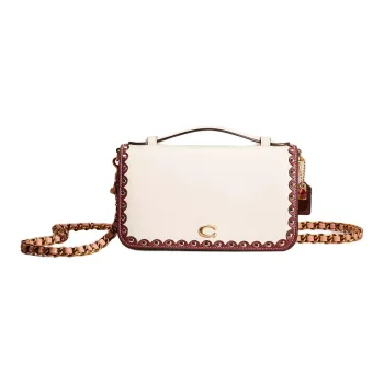 COACH Bea Premium Calfskin Shoulder Bag Crossbody Bag Small Size Women's Brass & Chalk