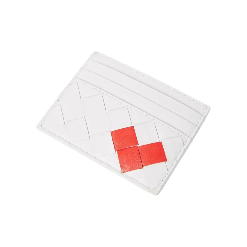 Bottega Veneta Leather Card Holder Women's White-3