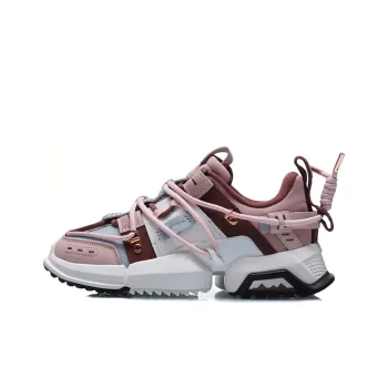 LiNing Panggu Cherry Blossom Durable Breathable Low Top Casual Shoes Women's Pink Umber