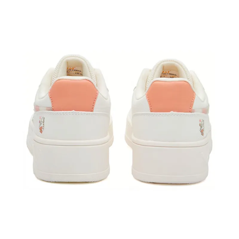 361° Fairy Slip Resistant Balanced Lightweight Low Top Skateboard Shoes Women's White Pink-3