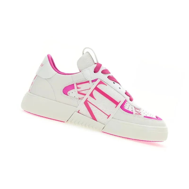 Valentino VL7N Low Top Stylish Skateboarding Shoes Women's White Pink-1