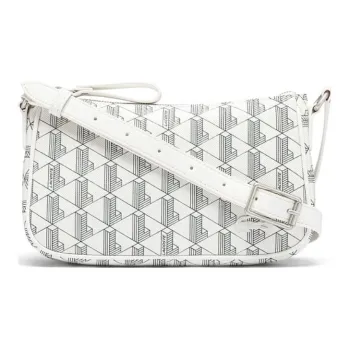 LACOSTE Polyurethane Croissant Crossbody Bag Shoulder Bag Medium Size Women's White