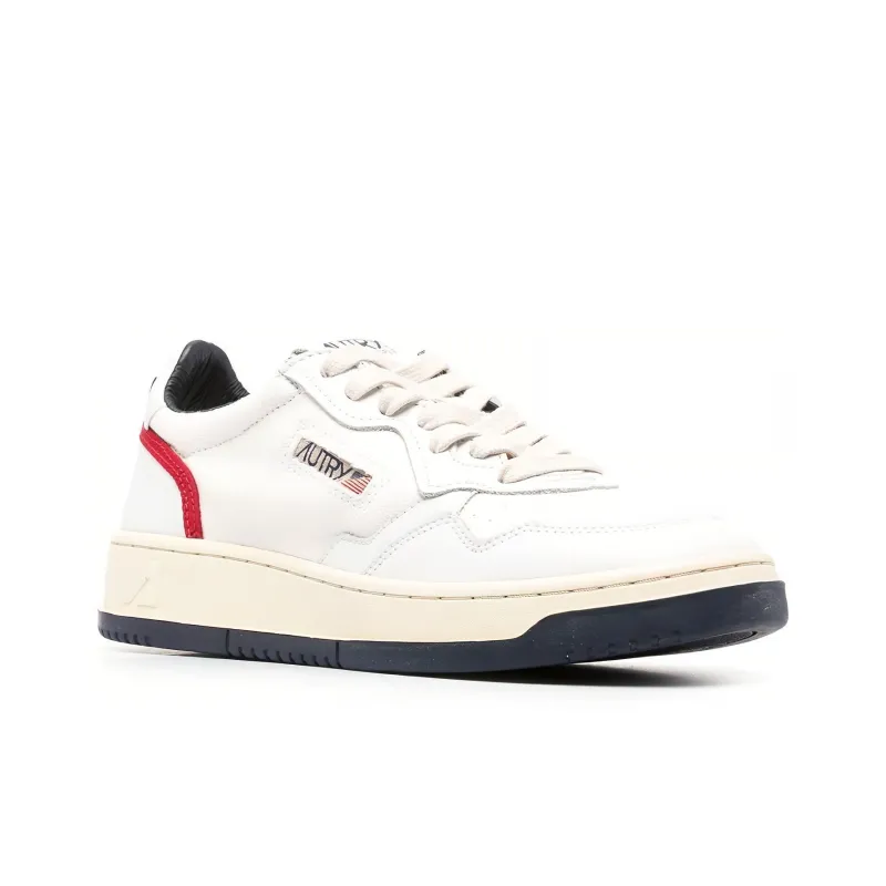 AUTRY Medalist Low Leather And Suede 'White Black And Red' Women's-1