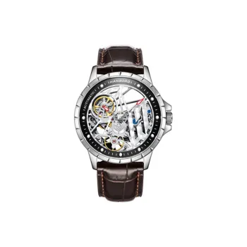 HANBORO Hollow Series Automatic Mechanical Movement Watch Men's Watches White Dial HBR906.1 BH