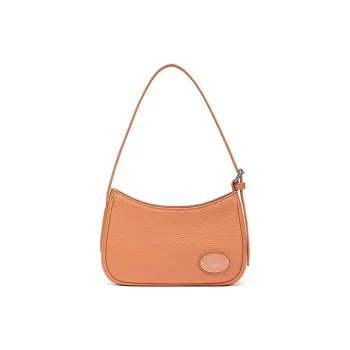 LACOSTE Cow Leather Baguette Bag Handbags Shoulder Bags Medium Size Women's Orange