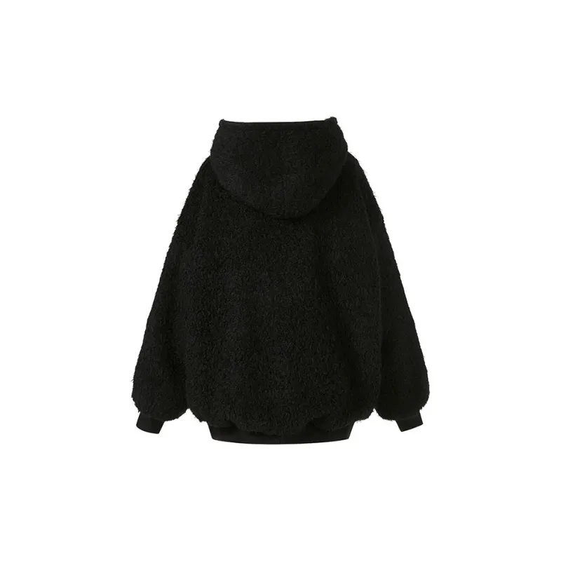 IAMCPLUS Velvet feel Coat Women's Black-3