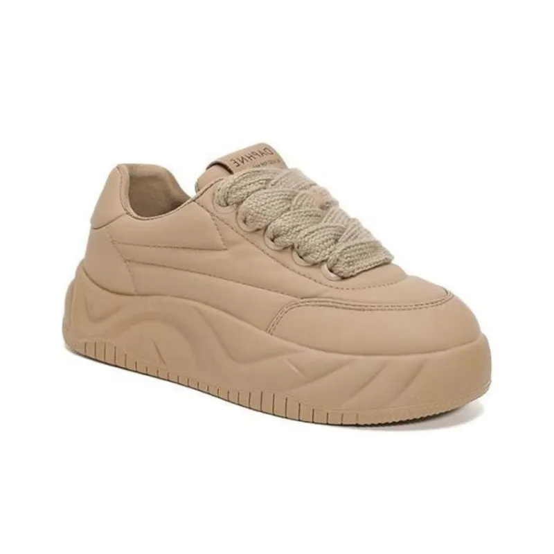 DAPHNE Slip Resistant Low Top Skateboard Shoes Women's Apricot-4