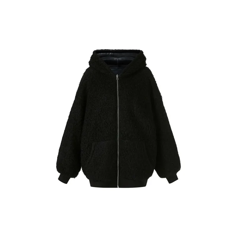 IAMCPLUS Velvet feel Coat Women's Black-2