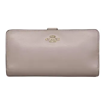 COACH Skinny Wallet Calfskin Wallet Small Size Women's Light Antique Nickel/Taupe
