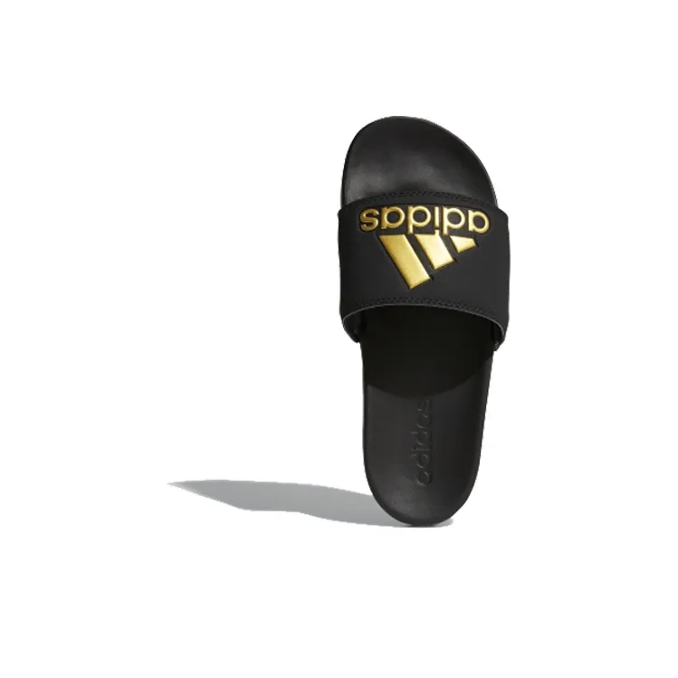 Adidas Neo Adilette Comfort Gold Slippers 'Black Gold' Women's-3