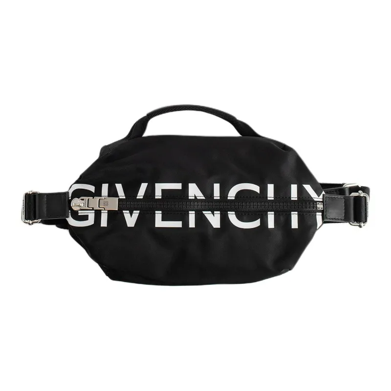 GIVENCHY Acrylic+Polyamide Portable One Shoulder Crossbody Fanny Pack Men's Black-0