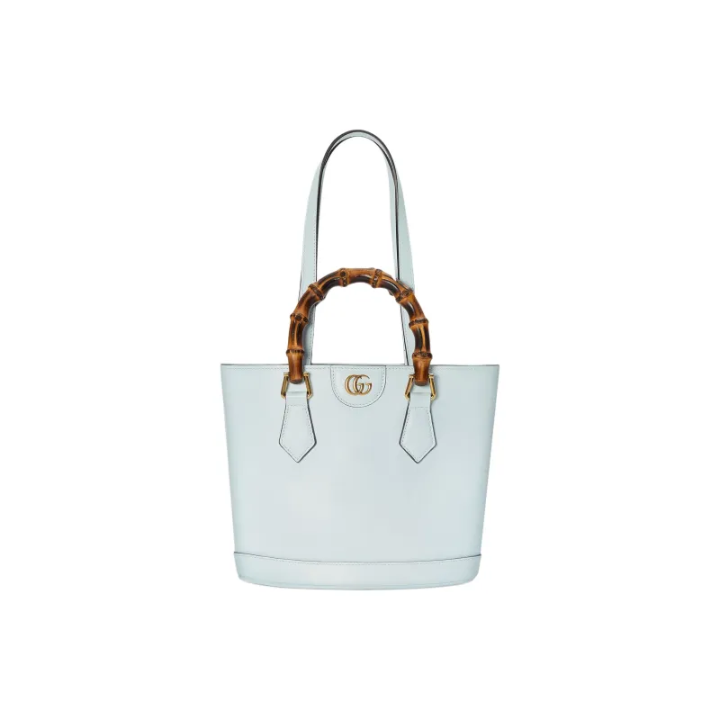 GUCCI Diana Leather Tote Bag Shopping Bag Shoulder Bag Handbag Small Size Women's Light Blue-1