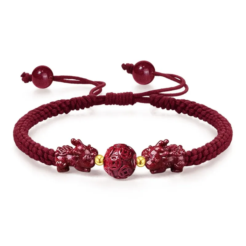 Crafts Women's Reconstructed Cinnabar Jade Bracelets Unisex-0