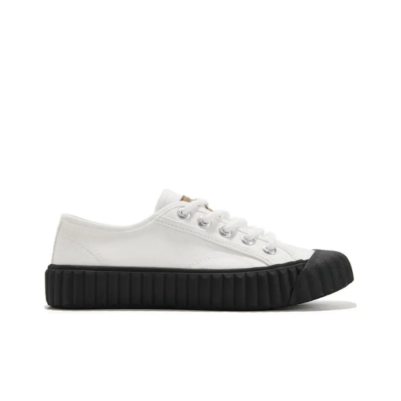 Feiyue Anti-Slip Wear-Resistant Low-Top Canvas Shoes Unisex White Black-1