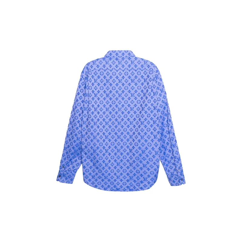 LOUIS VUITTON New Quarterly Products Of LV Shirt Men's Blue-1