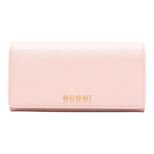 GUCCI Calfskin Wallet Women's Light Pink