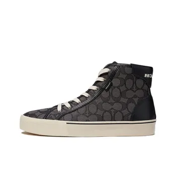 COACH Skate High Top Stylish Skateboarding Shoes Men's Black