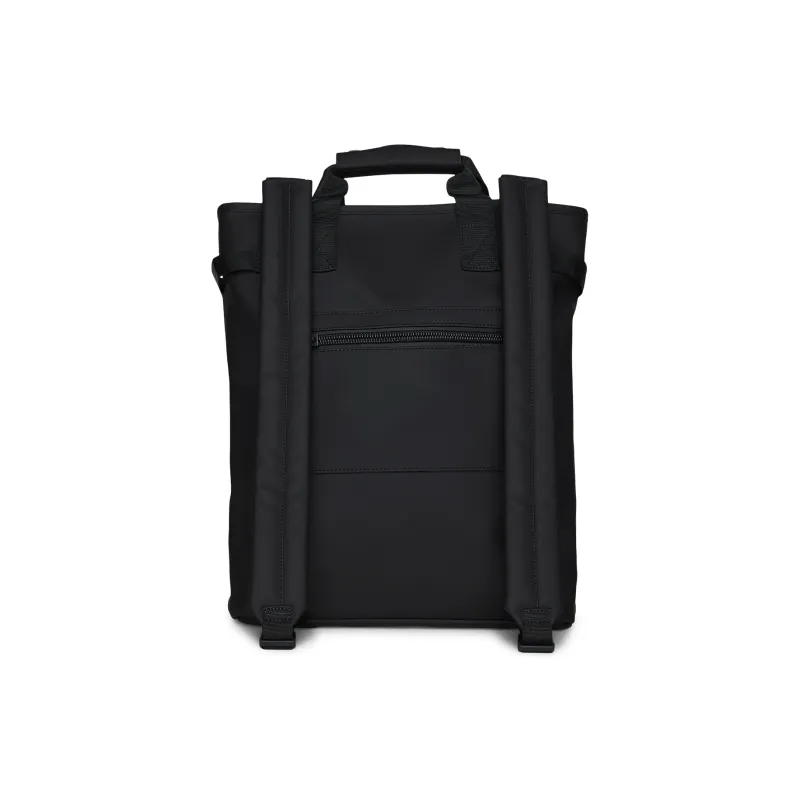 Rains Polyurethane Handbag Backpack Large Size Unisex Black/Green-1