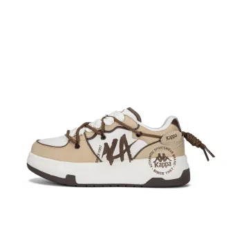 Kappa Anti Slip And Wear Resistant Breathable Low Top Skateboard Shoes Unisex Light Yellow Umber/Heron Feather White