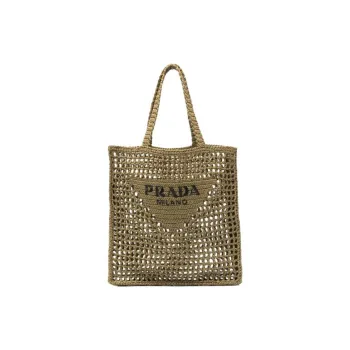PRADA Raffia One Shoulder Handbags Women's Grass Green