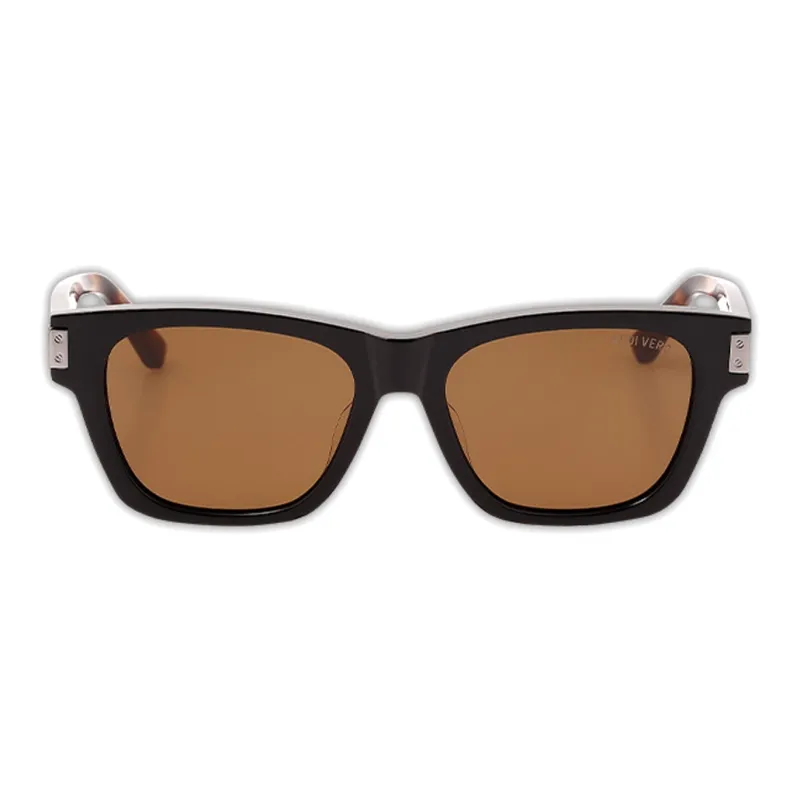 VEDI VERO Acetate Square Sunglasses Unisex Brown-1